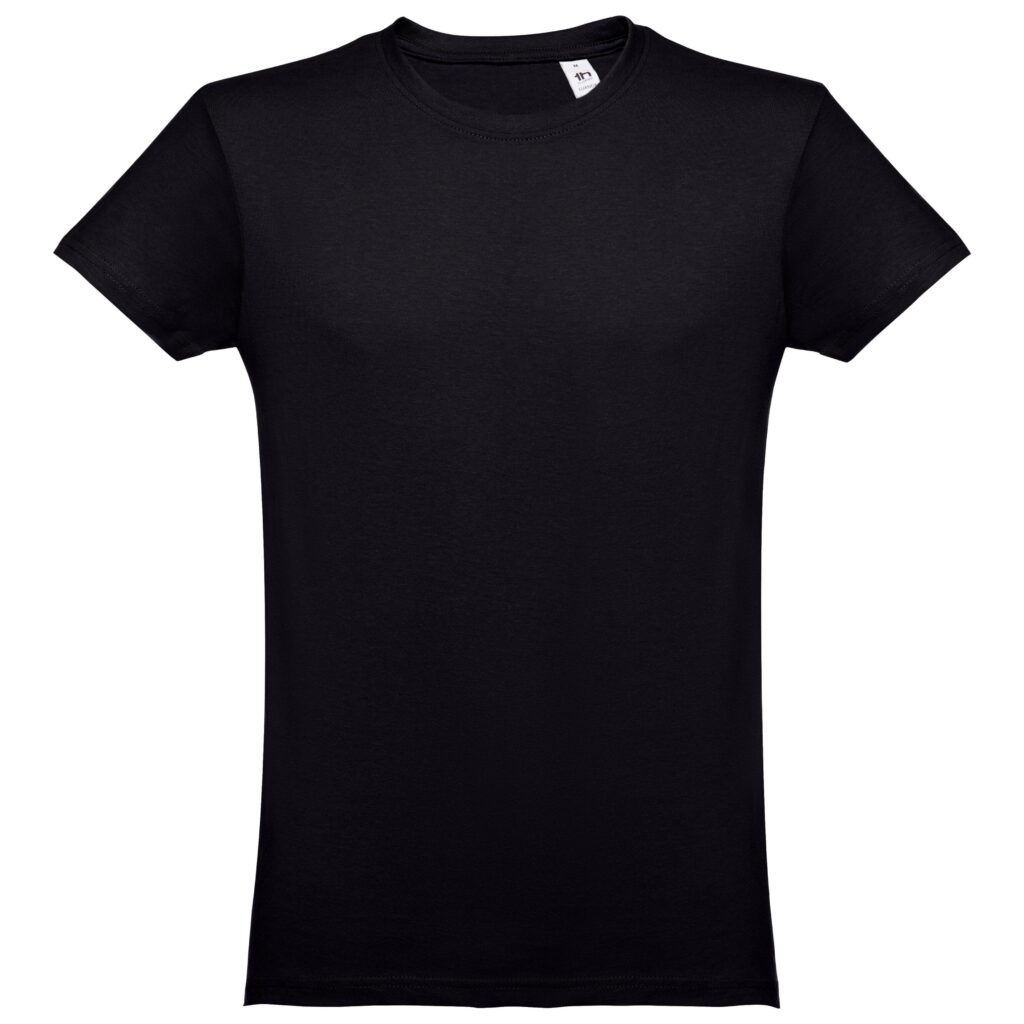 a black t-shirt on a white background