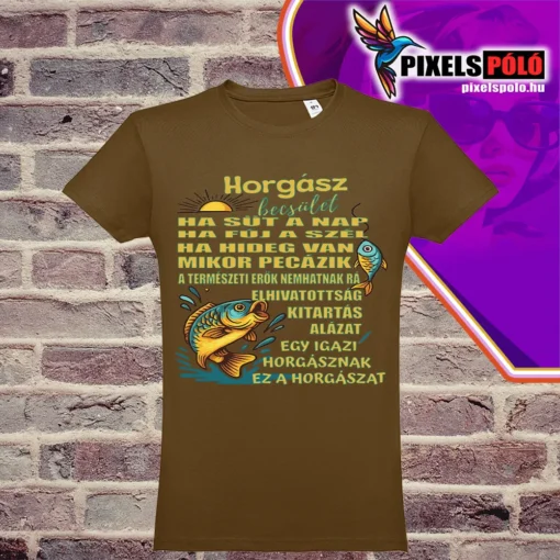 Horgász becsület póló – humoros pecás grafika ajándékba