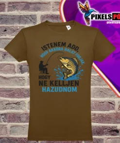 Vicces horgász póló – Istenem add, hogy akkora halat fogjak felirattal