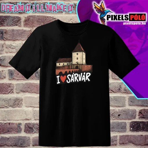 I love Sárvár Underground póló – street stílusú sárvári design fekete alapon