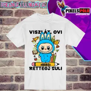 Viszlát ovi rettegj suli Labubu mintás fiu póló