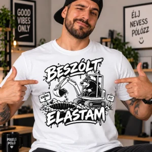 Beszólt elástam vicces vakondos póló