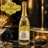 Boldog 30. születésnapot feliratú 24K Gold aranypelyhes pezsgő luxus háttérrel