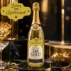 „Boldog 70. születésnapit Arany pezsgő egyedi ajándék 70 éves születésnapi pezsgő feliratos díszcsomagolás
