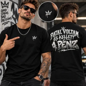 Fiatal voltam és kellett a pénz fekete streetwear póló