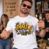 Inni jöttem feliratú vicces sörös póló férfi modellen