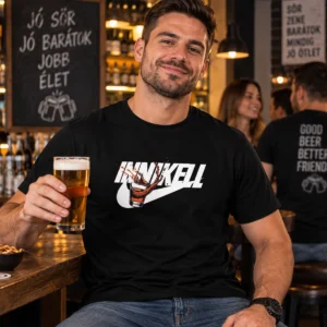 Inni kell poharas vicces póló férfi modellen