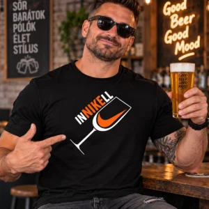 Inni kell vicces sörös férfi póló fekete színben