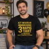 Fekete vicces születésnapi póló Minden csoda 3 napig tart arany felirattal