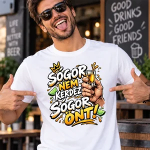 Sógor nem kérdez sógor önt vicces póló fehér pólót viselő férfi modellen