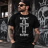 Sörtemető streetwear póló fehér grunge grafikával férfi modellen