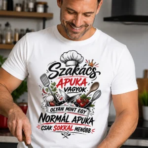 Szakács apuka vagyok vicces szakács póló apukáknak