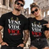 Veni vidi vici póló vicces római stílusú grafikával