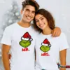 Mr és Mrs Grinch páros karácsonyi póló – humoros páros ajándék