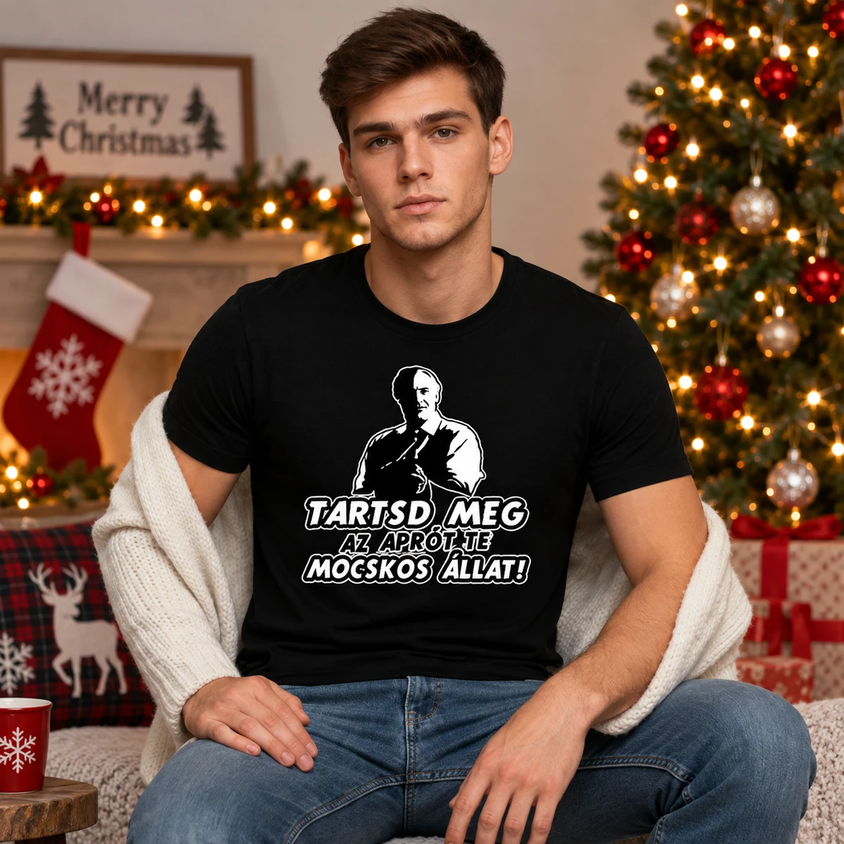 Tartsd meg az aprót te mocskos állat karácsonyi póló