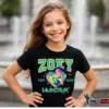 Huntrix EST. 2025 Zoey Póló gyerekeknek – színes Zoey karakter grafika 150g pamut pólón