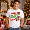 Fehér Fuller ne igyál annyi kólát póló karácsonyi grafikával férfi modellen