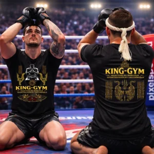 Egyedi Muay Thai thai box póló fekete alapon – KING-GYM design