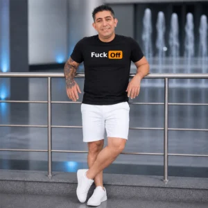 fuck off póló fekete férfi póló feliratos minimalista design