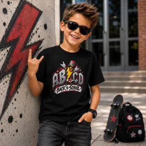 Back to School rockos iskolakezdős fiú gyerek póló fekete színben