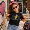 Back to School rockos iskolakezdős lány gyerek póló fekete színben