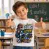 Elsős lettem iskolakezdős fiú gyerek póló vagány iskolás grafikával