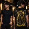 Golden Legend – Anime póló arany-fekete anime karakter grafikával