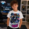 Hello Suli gamer fiú gyerek póló színes gamer mintával