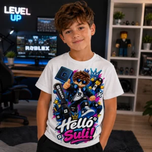 Hello Suli gamer fiú gyerek póló színes gamer mintával