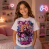 Hello Suli gamer lány gyerek póló színes iskolakezdős mintával