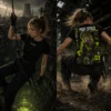 Toxic Mutation fekete anime póló neon zöld női karakteres hátgrafikával