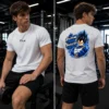 Discipline anime póló kék motivációs harcos hátgrafikával